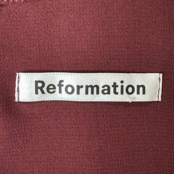 Reformation Dress Women 4 Plum Vivianne Mini Lined Sweetheart Neck Front Tie Zip - Picture 4 of 9